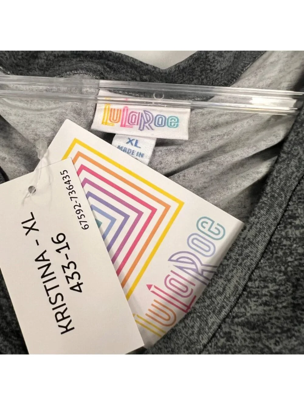 LuLaRoe Womens Striped Kristina Tank Top Gray/Multi Size XL New